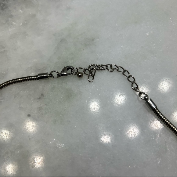 Statement Necklace, Heavy/Chunky, Metal and Black Pieces - Picture 6 of 7